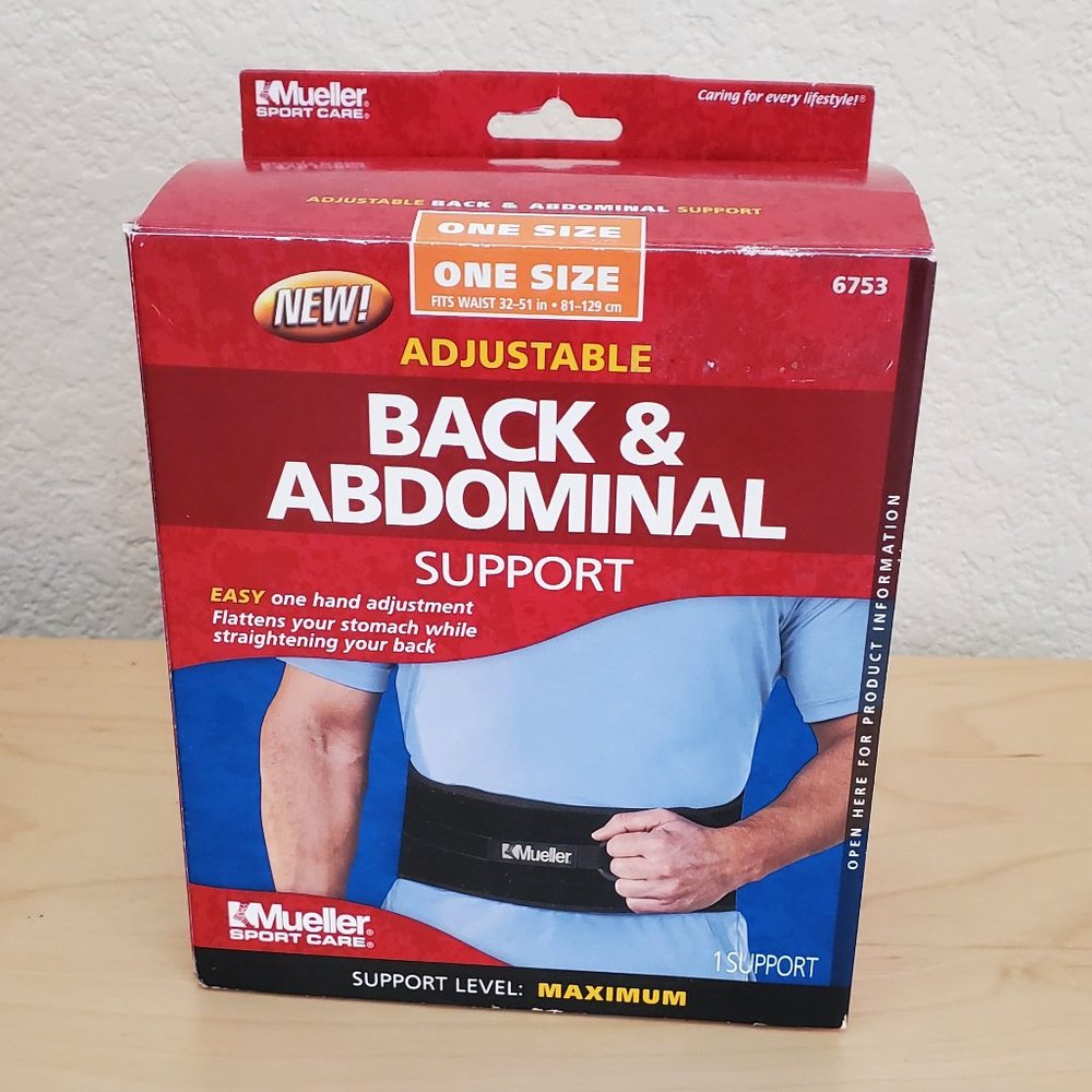 Mueller Sports Medicine Adjustable Back and Abdominal Maximum Support Black